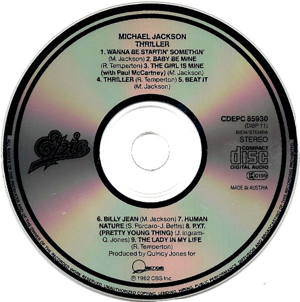 Michael Jackson - Thriller (CD, Album, RP)