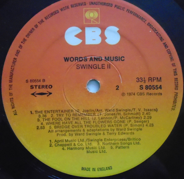 Swingle II - Words And Music (LP, Album, RE)