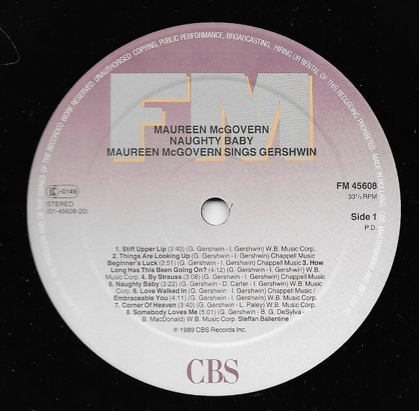 Maureen McGovern - Naughty Baby (Maureen McGovern Sings Gershwin) (LP, Album)