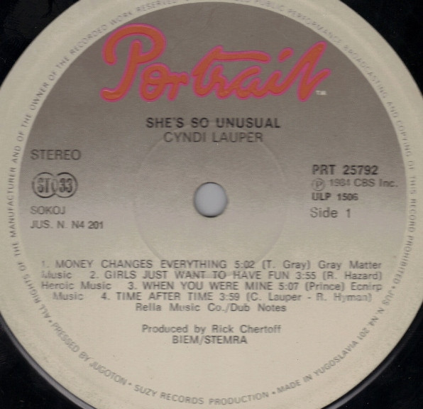 Cyndi Lauper - She's So Unusual (LP, Album)