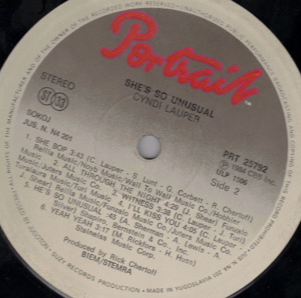 Cyndi Lauper - She's So Unusual (LP, Album)