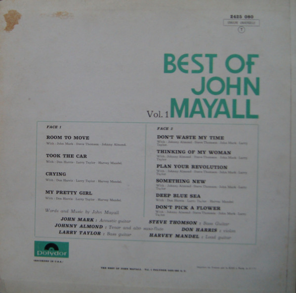 John Mayall - Best Of John Mayall Vol 1 (LP, Comp)