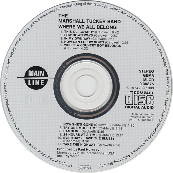 The Marshall Tucker Band - Where We All Belong (CD, Album)