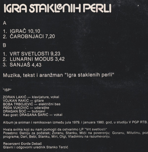 Igra Staklenih Perli - Vrt Svetlosti (LP, Album, Blu)
