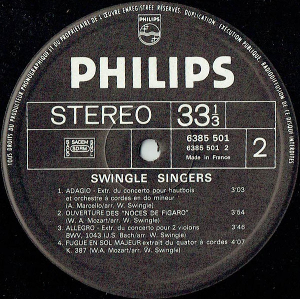 Swingle Singers* - Les 4 Saisons (LP, Album, RE)