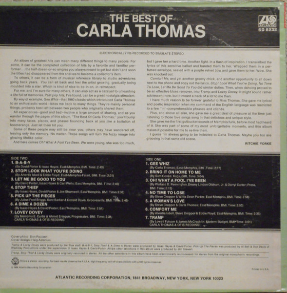Carla Thomas - The Best Of Carla Thomas (LP, Comp, PR)