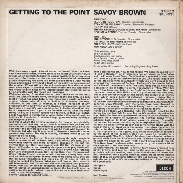 Savoy Brown - Getting To The Point (LP, Album, RP, Box)