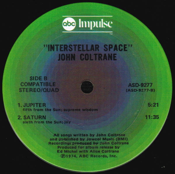 John Coltrane - Interstellar Space (LP, Album, Quad, Gat)