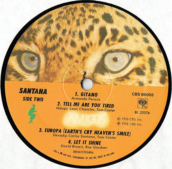 Santana - Amigos (LP, Album, Gat)