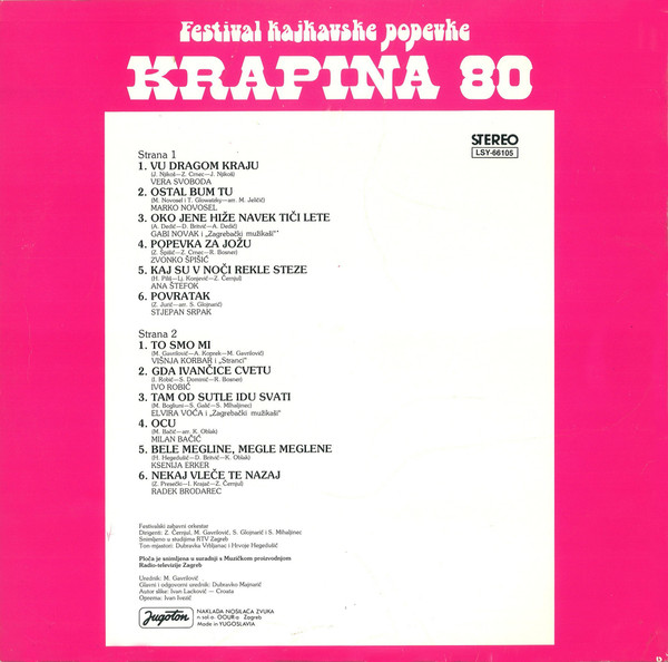 Various - Festival Kajkavske Popevke Krapina 80 (LP, Comp)