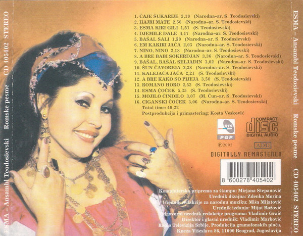 Esma*, Ansambl Teodosievski - Romske Pesme (CD, Comp, RM)