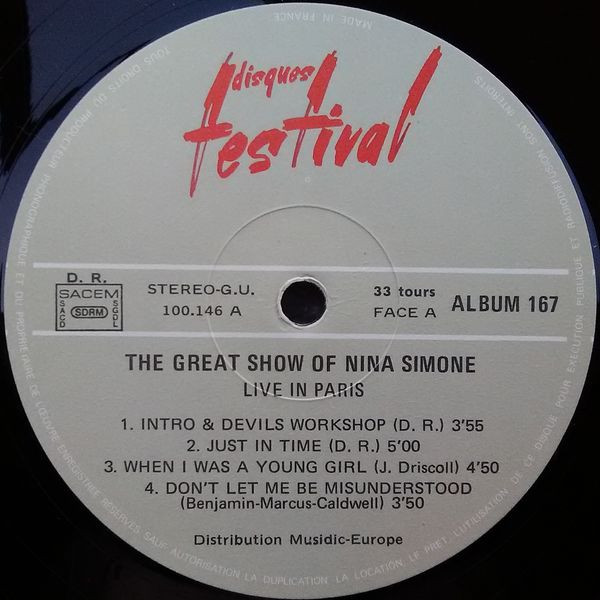Nina Simone - The Great Show Of Nina Simone Live In Paris (2xLP, Album, RE, Gat)