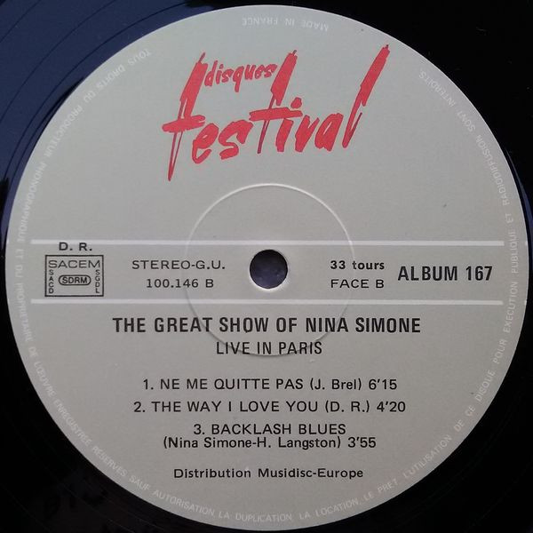 Nina Simone - The Great Show Of Nina Simone Live In Paris (2xLP, Album, RE, Gat)
