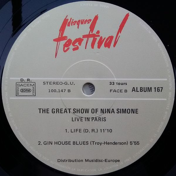 Nina Simone - The Great Show Of Nina Simone Live In Paris (2xLP, Album, RE, Gat)