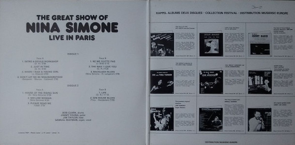 Nina Simone - The Great Show Of Nina Simone Live In Paris (2xLP, Album, RE, Gat)