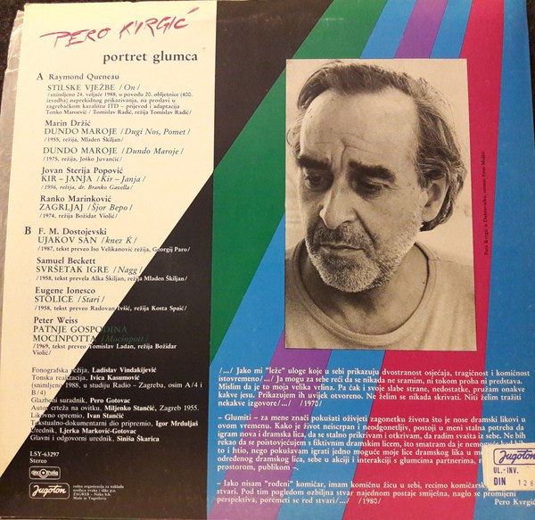 Pero Kvrgić - Portret Glumca (LP, Album)