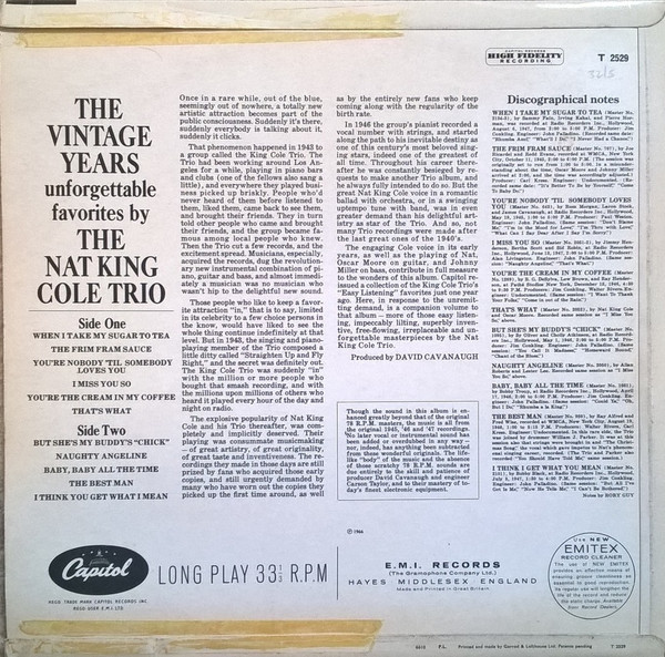 The Nat King Cole Trio - The Vintage Years (LP, Comp, Mono)
