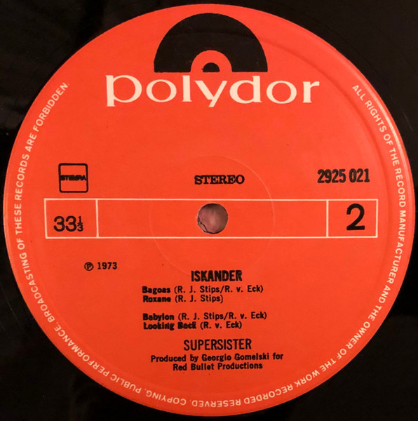 Supersister (2) - Iskander (LP, Album, Gat)