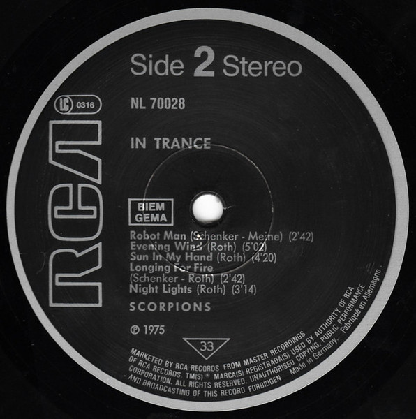 Scorpions - In Trance (LP, Album, RE)