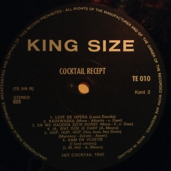 Cocktail Trio - Cocktail-Recept (LP, Comp)