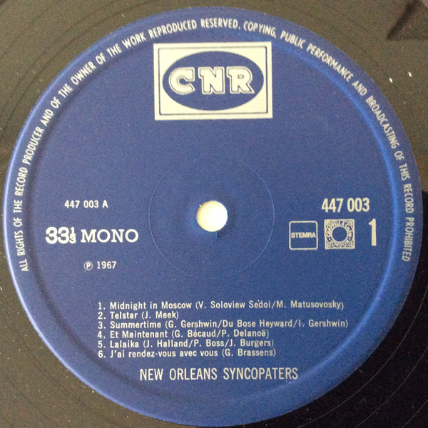 New Orleans Syncopaters* - New Orleans Syncopaters (LP, Mono)